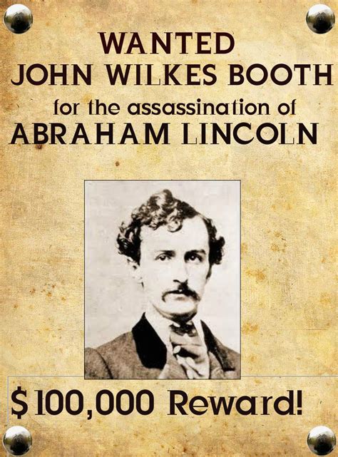 wanted poster of john wilkes booth|1865 Wanted Poster Offering Reward for Lincolns ...